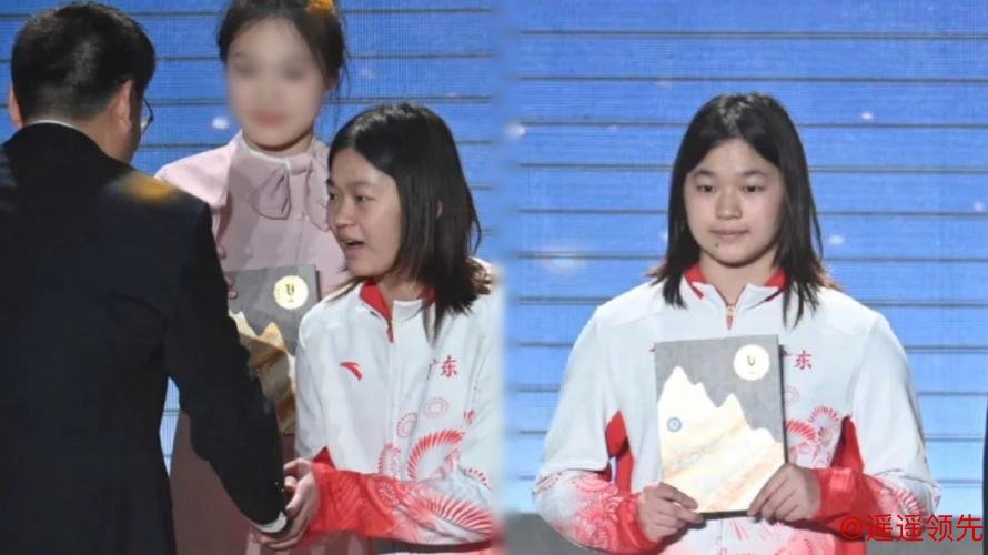 全红婵参加暨南大学表彰大会，留长发少女感满满