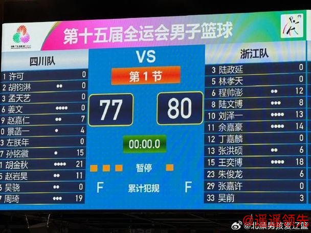 全运会男篮成年组半决赛赛程：广东vs辽宁 四川vs浙江